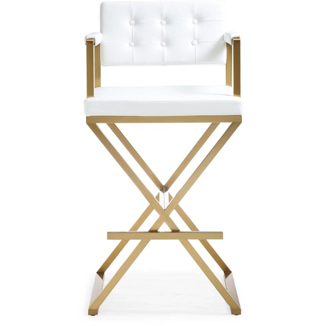Furnish your kitchen or bar area in contemporary style with the Director stool. The gold solid stainless steel frame...