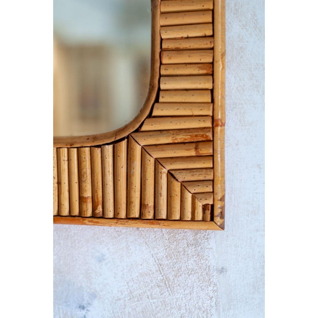 1970s Small Fluted Bamboo Sideboard and Mirror, 1970s, Set of 2 For Sale - Image 5 of 12