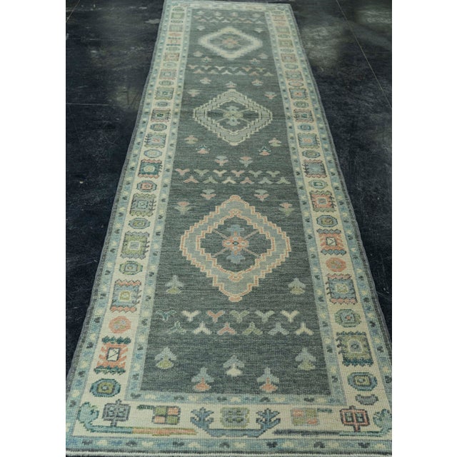 Early 21st Century Turkish Oushak Rug 3' x 12'5" #19150 For Sale - Image 5 of 8