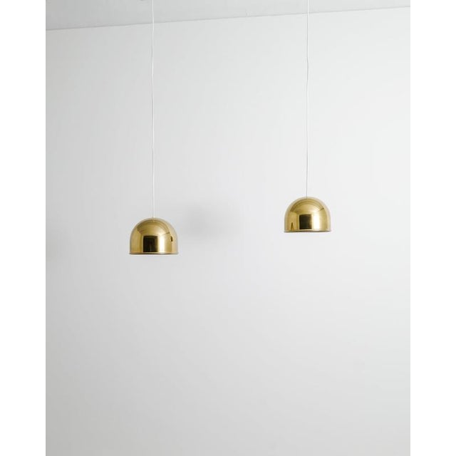 Mid-Century Swedish Brass Pendant Lamps by Eje Ahlgren for Bergboms, 1960s, Set of 2 For Sale - Image 6 of 6