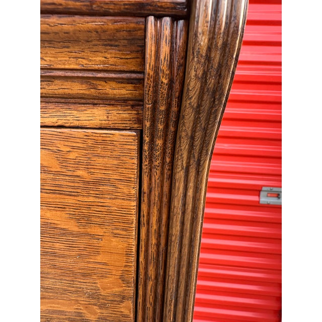 Wood Antique Tiger Oak 4 Drawer Filing Cabinet by Yawman & Frbe MFG Co. For Sale - Image 7 of 17