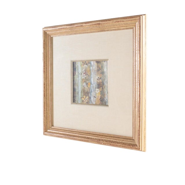 Contemporary Abstract Gold Framed Floral Print For Sale - Image 3 of 4