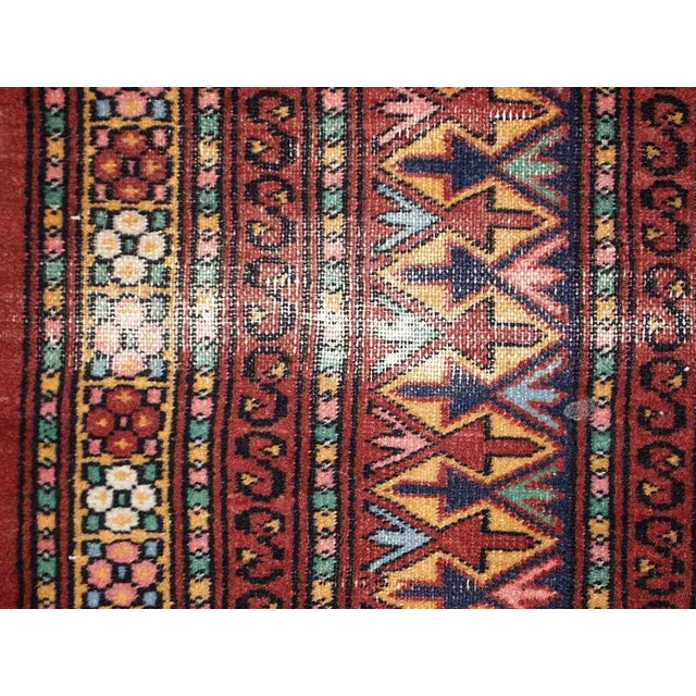 1960s Handmade Vintage Distressed Uzbek Bukhara Rug For Sale In New York - Image 6 of 10