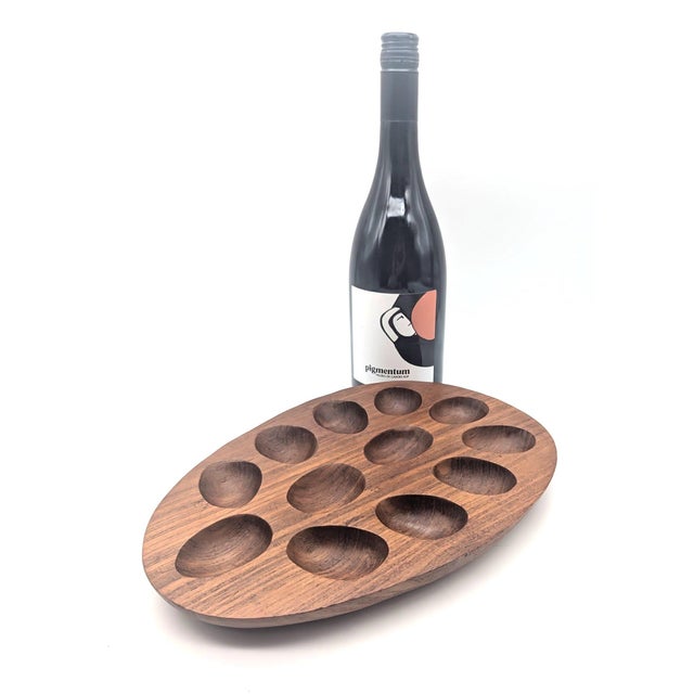 Wood Vintage Teak Wood Deviled Egg Tray For Sale - Image 7 of 10