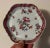 Antique 18th century Chinese export porcelain hexagonal tea pot stand in a bright famille rose palette. Painted with roses...
