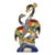 Cloisonne Enamel Crane Sculpture – 15" Pair of Red-Crowned Cranes on Rock Base For Sale