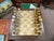 Vintage Style Chess Board Game Table, With 32 Matching Pieces, Silver Leaf + Gold Leaf For Sale In New York - Image 6 of 9