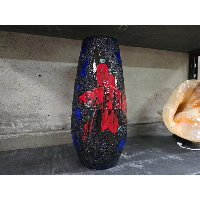 Mid-Century Modern Large Fat Lava Fish Vase from Scheurich Keramik, West Germany, 1970s For Sale - Image 3 of 14