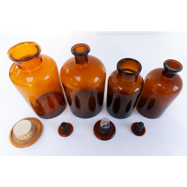 Danish Pharmacy Glass Bottles, 1890s, Set of 4 For Sale - Image 11 of 18