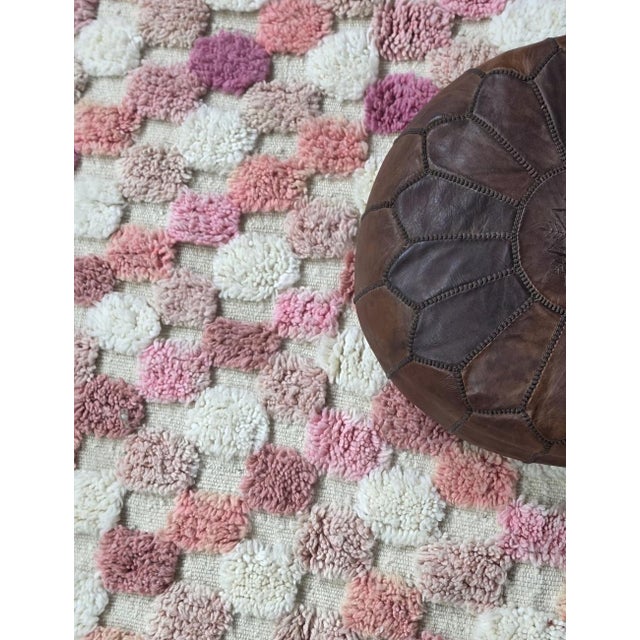 2020s Pink Textured Checkered Rug - 9.4 X 8 Ft For Sale - Image 5 of 8