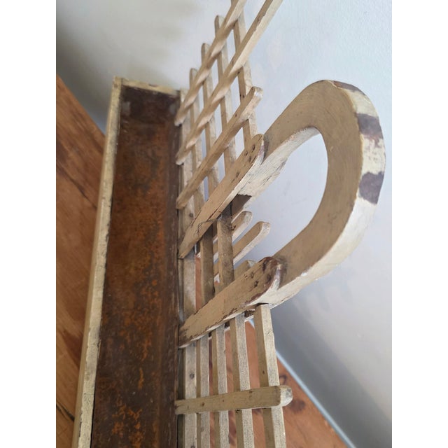 Wood Vintage Folk Art Style Trellis Planter Box For Sale - Image 7 of 10