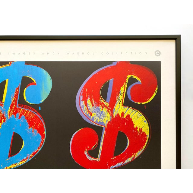 Black Andy Warhol Estate Vintage 1989 First Edition Lithograph Print Large Framed Pop Art Poster " Dollar Signs ( $4 ) " 1982 For Sale - Image 8 of 12