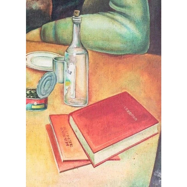 1980s Original Male Portrait Oil Painting, Soviet Ukrainian Art (1981) 122-91 For Sale - Image 5 of 6