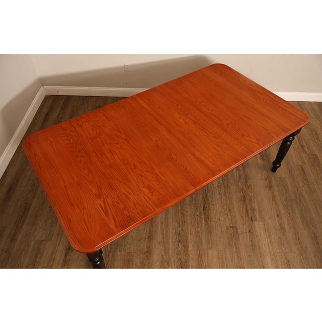 Farmhouse Style Oak Expandable Dining Table For Sale - Image 4 of 18