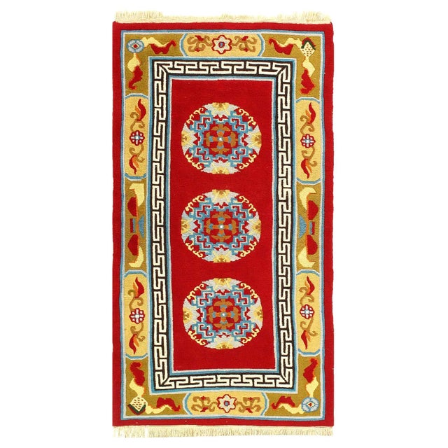 1920s Antique Chinese Art Art Deco Rug For Sale - Image 4 of 4