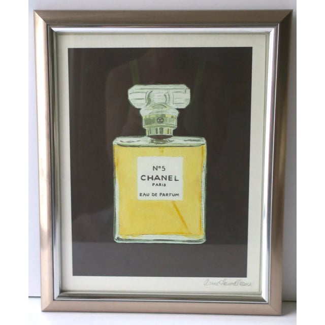 Chanel Chanel No. 5 Perfume Bottle Watercolor Painting Signed by Artist For Sale - Image 4 of 8