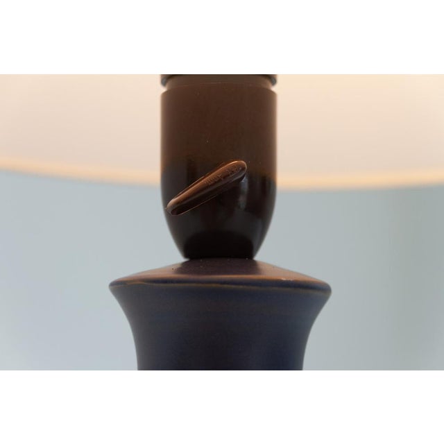 Blue Mid-Century Danish Ceramic Table Lamp by Bromølle Keramik, 1960s For Sale - Image 8 of 15