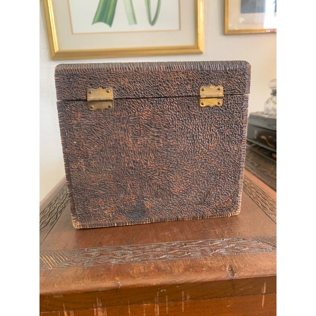 Vintage Flemish Art Co. Pyrography Wooden Box For Sale - Image 4 of 6