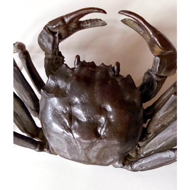 Japanese Bronze Crab Okimono Meiji Signed Yasunosuke For Sale - Image 12 of 13