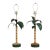 Pair of Hollywood Regency Italian Tole Palm Tree Table Lamps For Sale