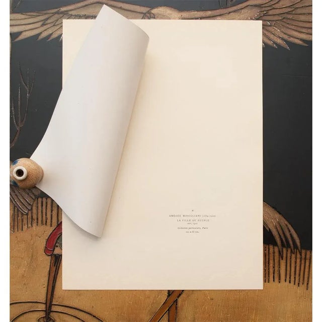 Paper 1947 After Amedeo Modigliani, First Edition Offset Lithograph "Daughter of the People" For Sale - Image 7 of 11