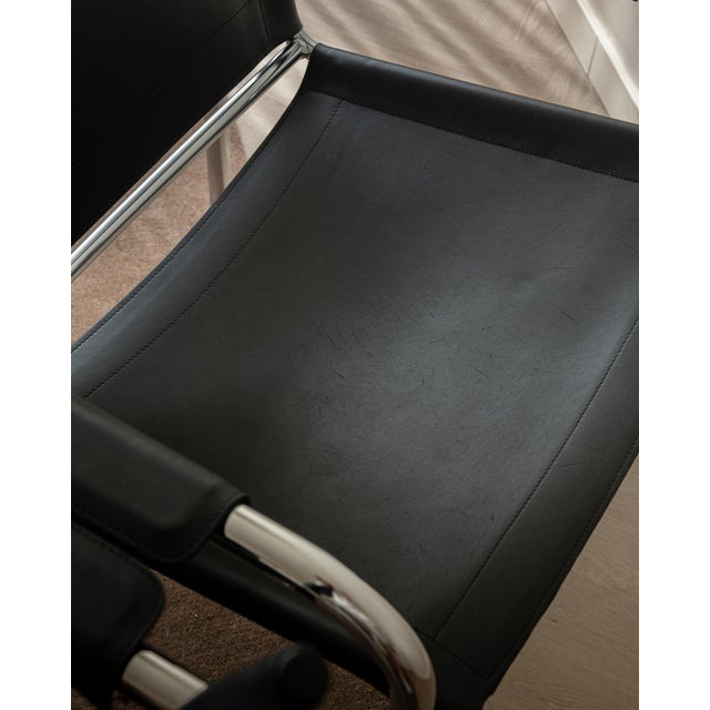 Vintage Bauhaus Klinte Lounge Chairs in Chrome and Leather by Tord Björklund for Ikea, 1980s, Set of 2 For Sale - Image 15 of 18