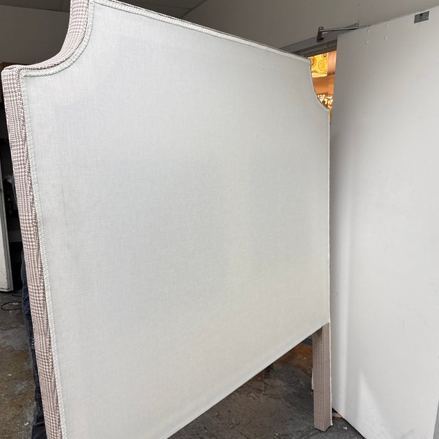 Queen Size Bespoke Glen Plaid Upholstered Headboard For Sale - Image 12 of 12