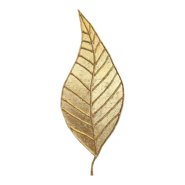 Original Gold Leaf Art on Canvas –“Timeless Leaf” by Alena Kalen 2025, Coa For Sale