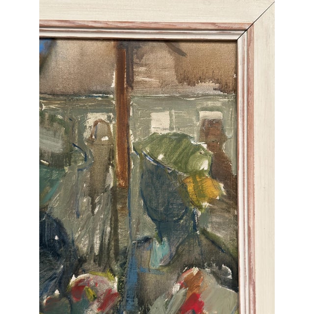 Sven Fritiof Teodor Grandin, City Motif with People, 1960s, Oil Painting on Canvas, Framed For Sale - Image 4 of 12