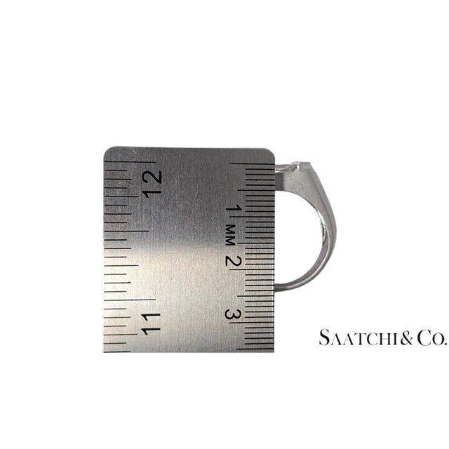 18k(750) White Gold - Lab Created Diamond Illusion Setting Emerald Shape: Ring For Sale In New York - Image 6 of 7