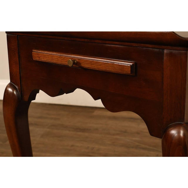 Statton Queen Anne Style Cherry Tea Table For Sale - Image 13 of 18