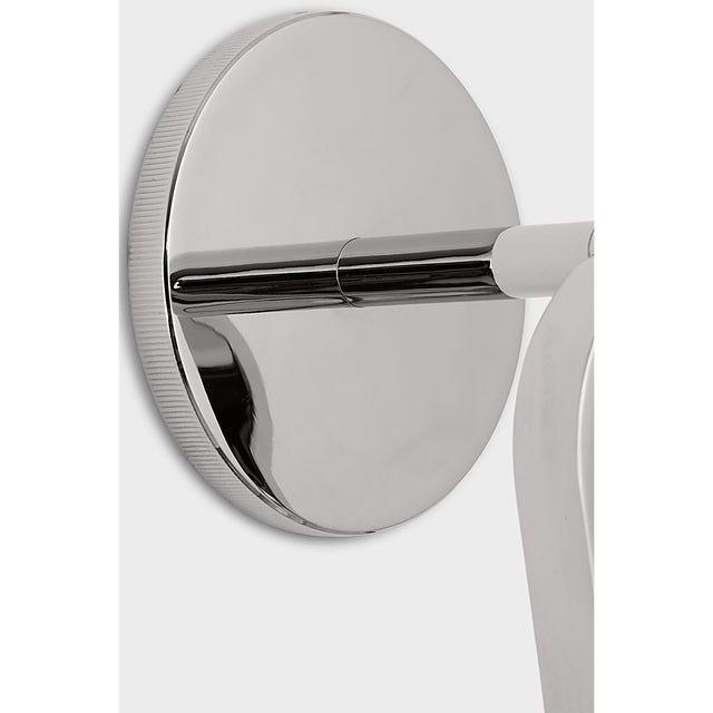 2020s Ian K. Fowler for Visual Comfort Signature Larkin Medium Conical Bracketed Sconce in Polished Nickel with Clear Glass For Sale - Image 5 of 8