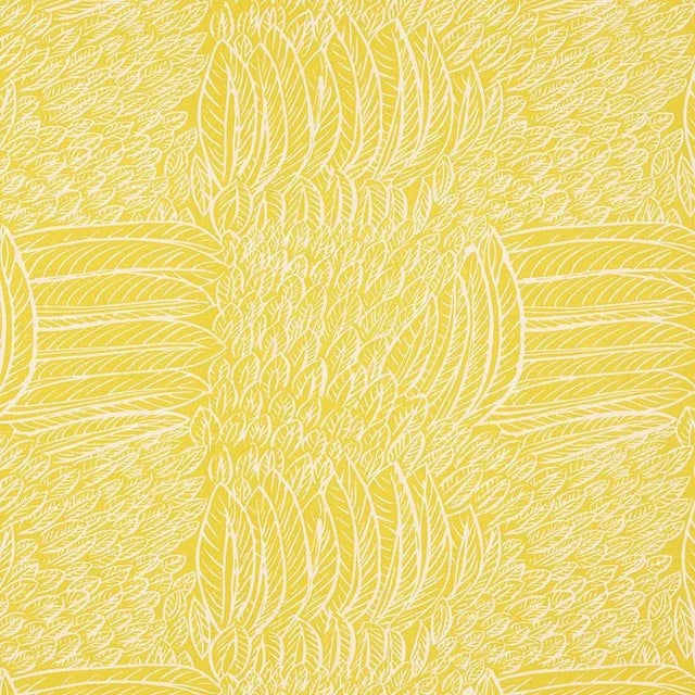 Sample- Schumacher Featherfest Fabric in Citron For Sale