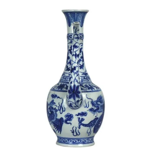 Chinese Porcelain Ewer with marking on the bottom - 4.75" x 7.5" x 11"