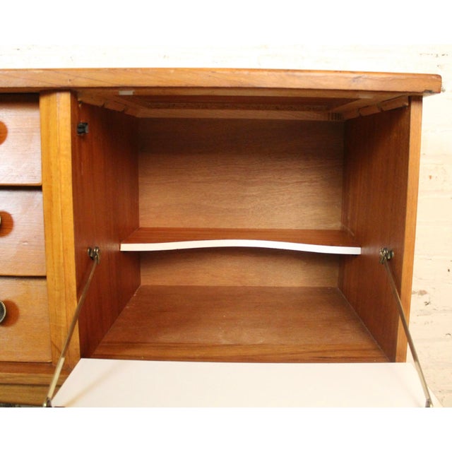Mid-Century Modern Mid-Century Teak Credenza W/ Louvered Front For Sale - Image 3 of 18