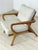 Modern Retro Armchair in Chestnut Wood For Sale - Image 5 of 11