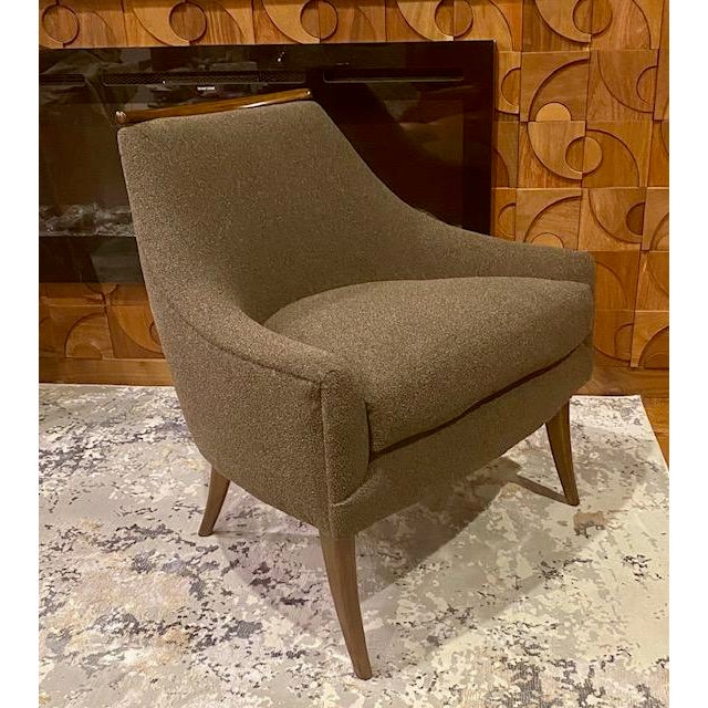 Mid-Century Modern Global Views Mid-Century Modern Style Club Chair With Boomerang Wood Detail For Sale - Image 3 of 14