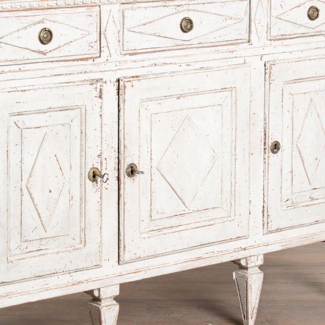 19th Century Swedish White Painted Pine Sideboard Buffet For Sale - Image 13 of 15
