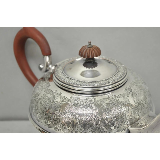 Vintage Sheffield Acanthus Pattern Silver Plated Coffee Teapot Tea Kettle For Sale - Image 10 of 14