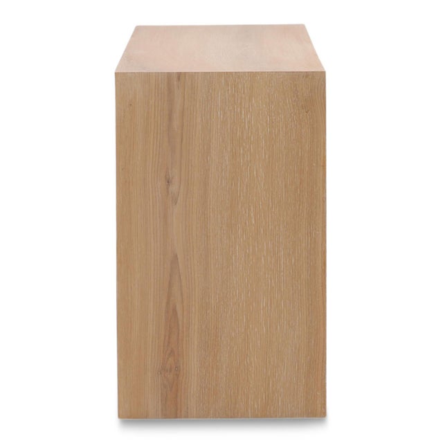 Contemporary Simple Light Oak Waterfall Contemporary Console Table For Sale - Image 3 of 5