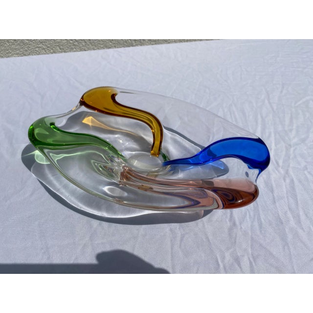 Vintage Mid 20th Century Multi Color Murano Style Bowl For Sale In Little Rock - Image 6 of 7