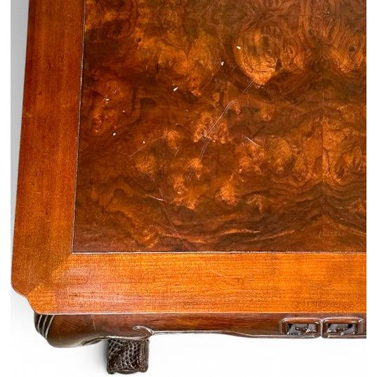 Wood Vintage Drexel Heritage Ming Treasure Burlwood Asian Modern Side Table For Sale - Image 7 of 18