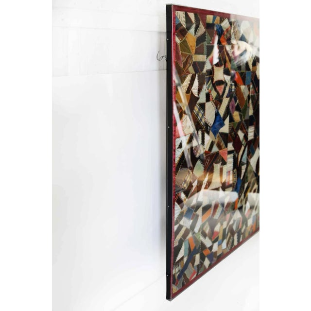 Late 19th Century Crazy Quilt Antique Professionally Framed For Sale - Image 5 of 12