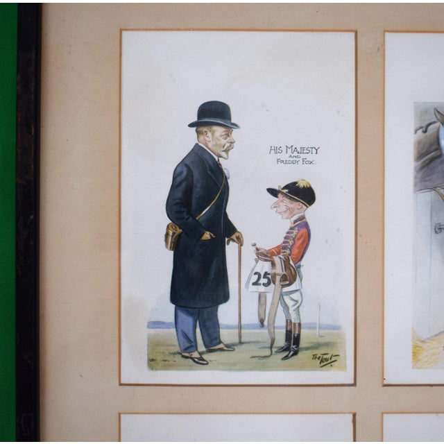 Traditional A Set of Four (4) 1930’s Horseracing & Turf Personalities Caricature Prints For Sale - Image 3 of 5