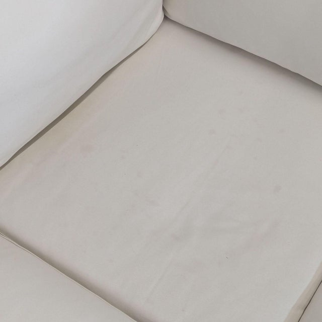 Pottery Barn Air Roll Arm Sectional With Chaise in Twill Cream For Sale In San Francisco - Image 6 of 8