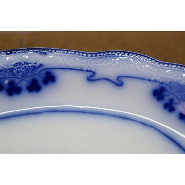 Antique Victorian W. H. Grindley "Lorne" Flow Blue Oval Serving Platter For Sale - Image 9 of 14
