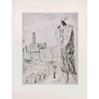 Marc Chagall, Surrealist King David Edition of 275, 1950s, Etching For Sale