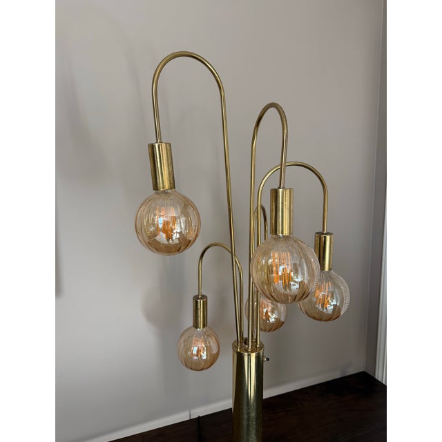 Late 20th Century Late 20th Century Mid Century Modern Brass “Waterfall” Table Lamp After Robert Sonneman For Sale - Image 5 of 12