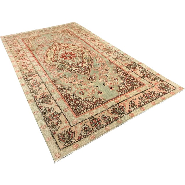 Traditional Vintage Oushak Area Rug, 4'2 X 6'11 For Sale - Image 3 of 8