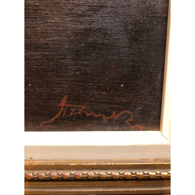 Early 20th Century Judaica "The Rebbe'" European Hasidic Rabbi Oil Painting For Sale - Image 5 of 5